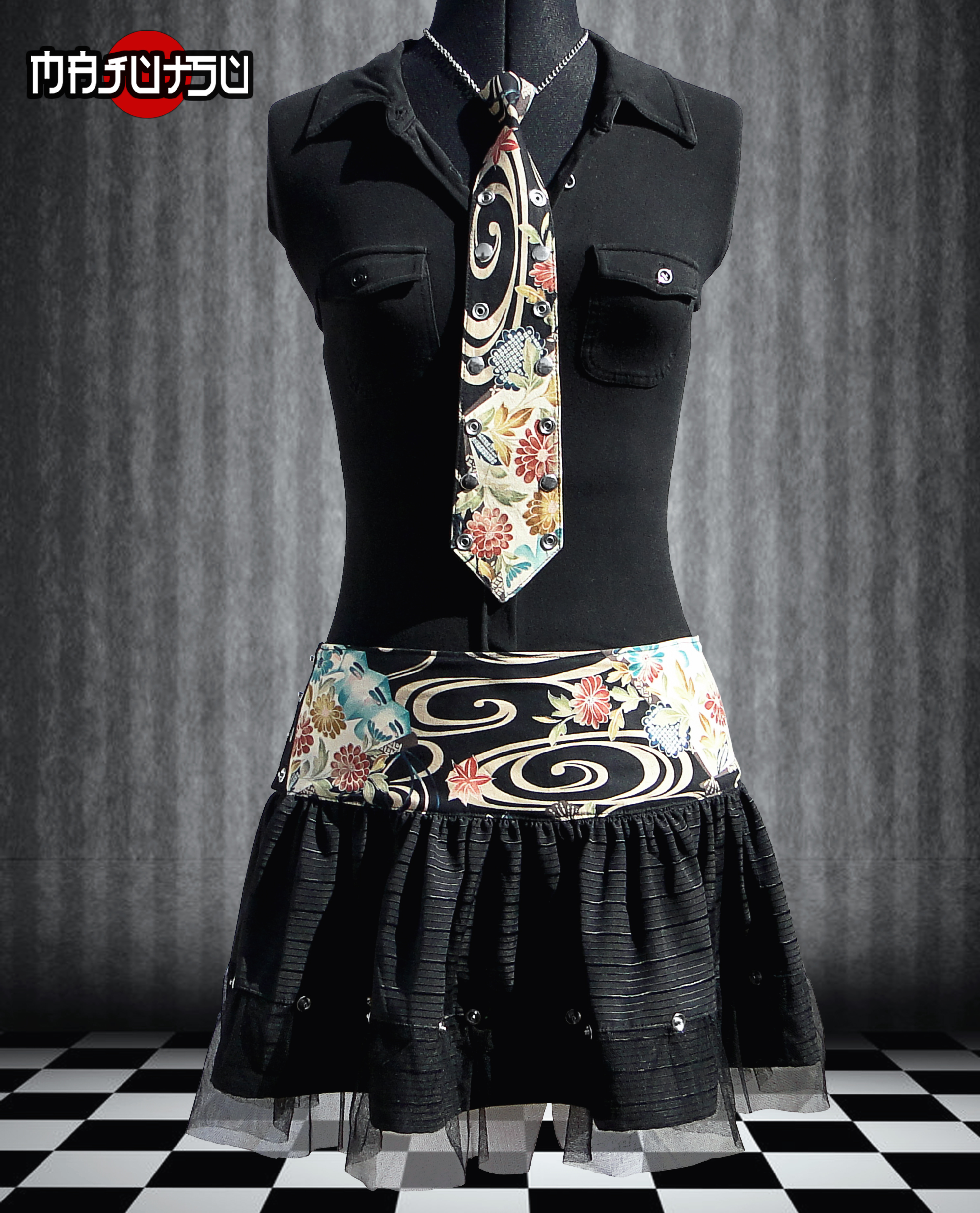 Necktie Japanese Punk Lolita Tie Fans Black_Ties & Flies_2.jpg